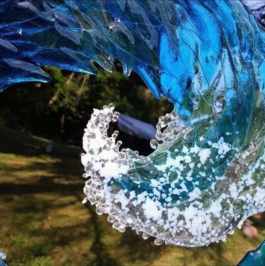 Sculpture Acrylique - La Vague Océanique : l'Énergie Éternelle de la Mer