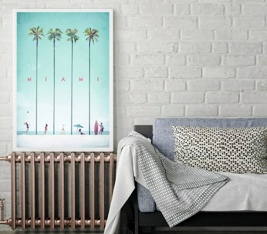 Affiche Miami en toile 50 x 70 cm